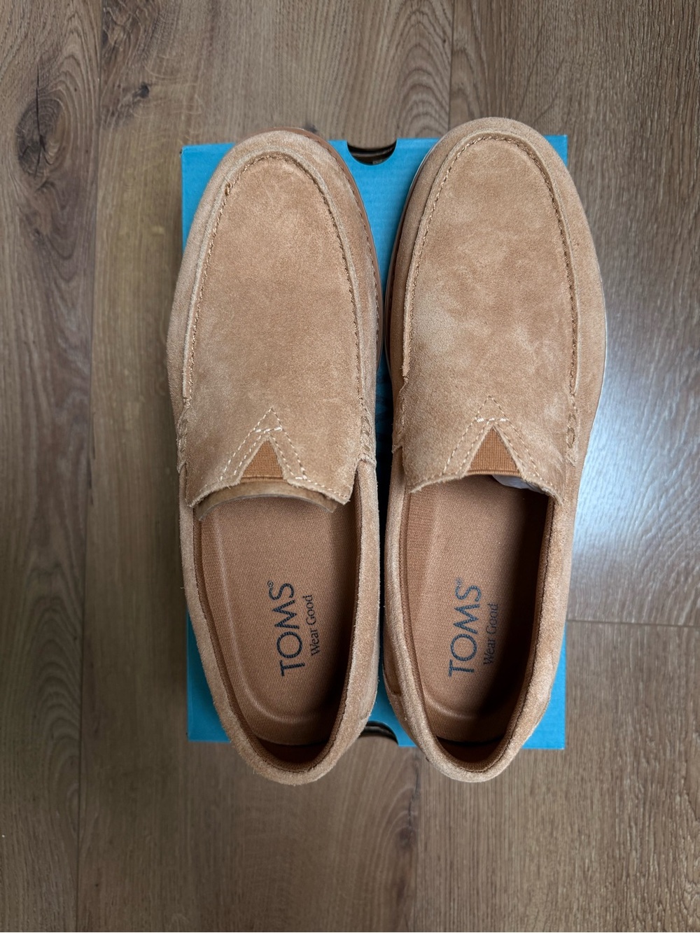Toms Men’s Suede Slip-On Loafers in Tan